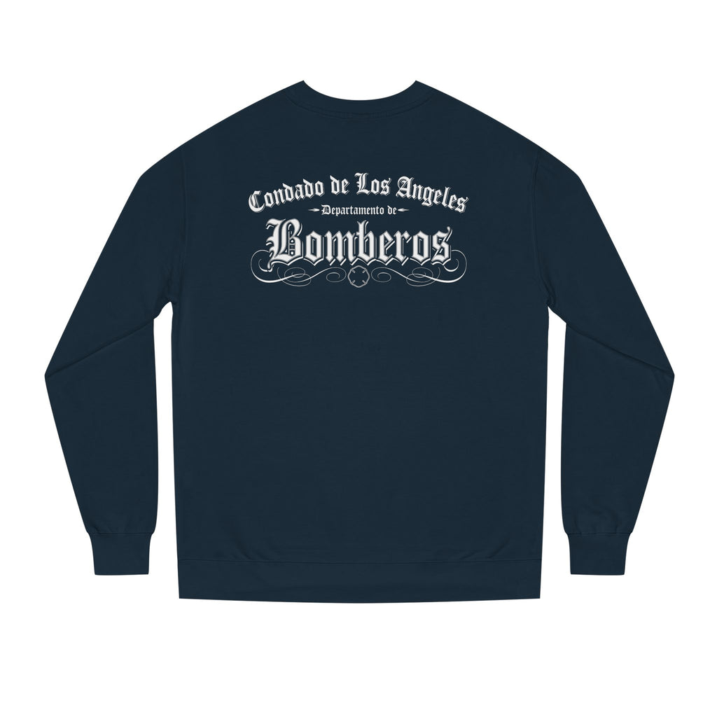 men’s firefighter crew neck fleece back logo