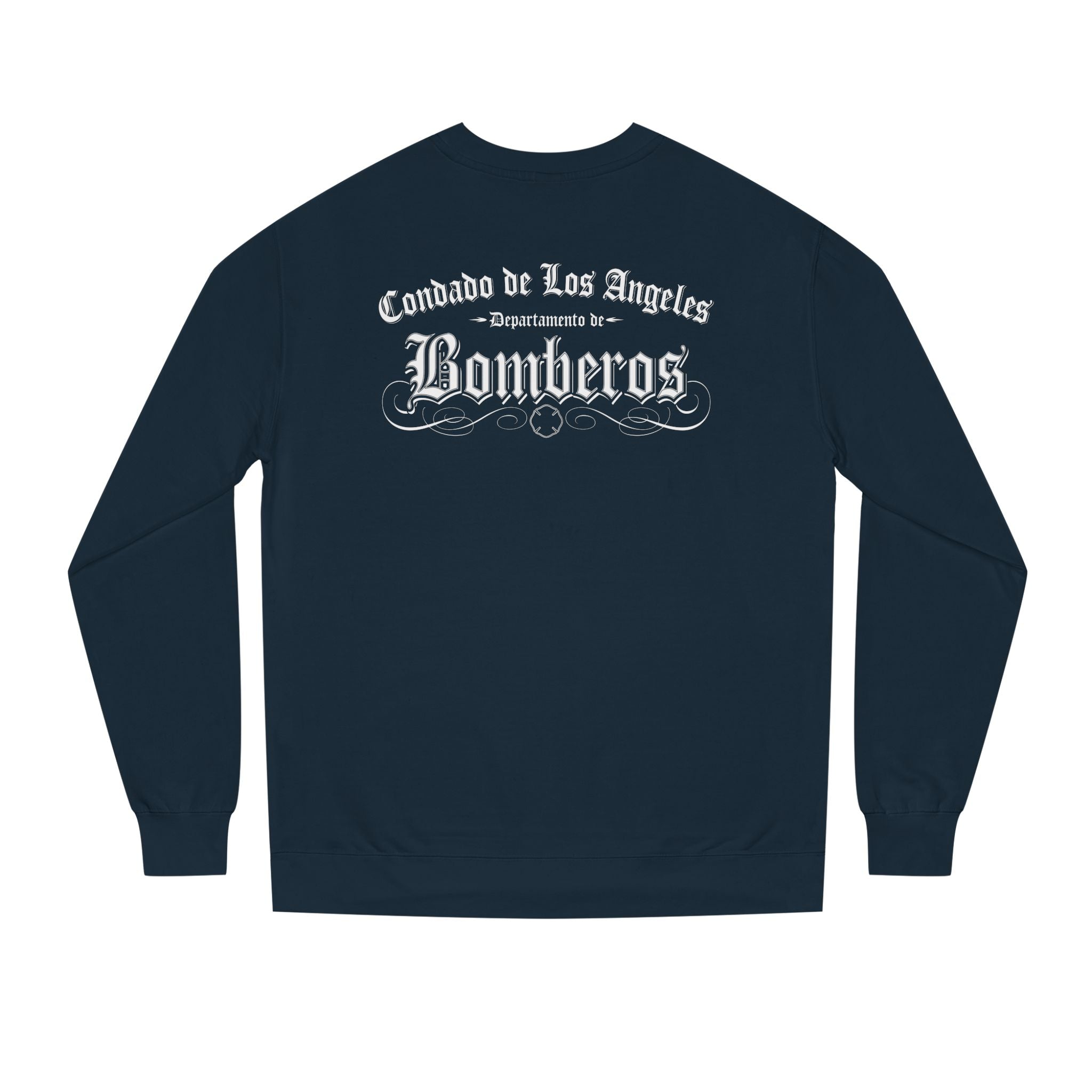 men’s firefighter crew neck fleece back logo