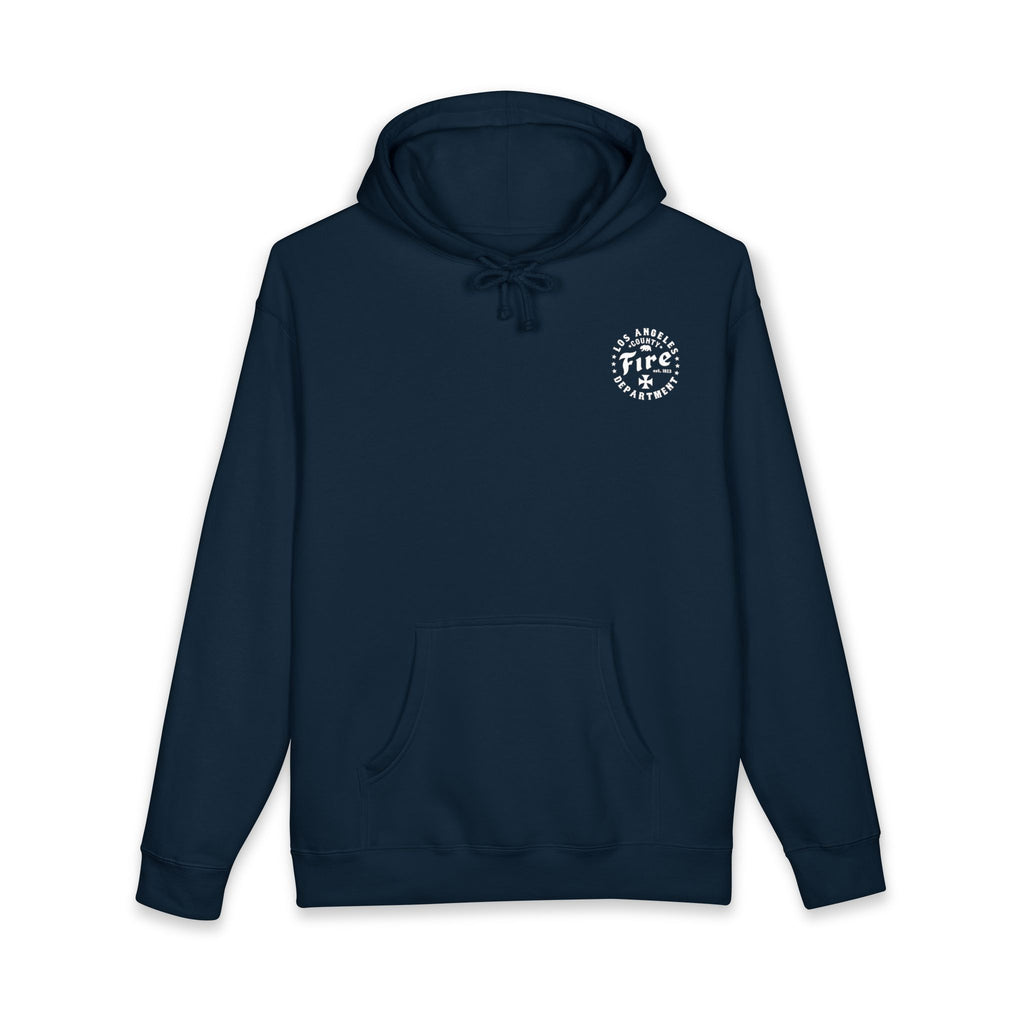 LACOFD firefighter fleece hoodie front view