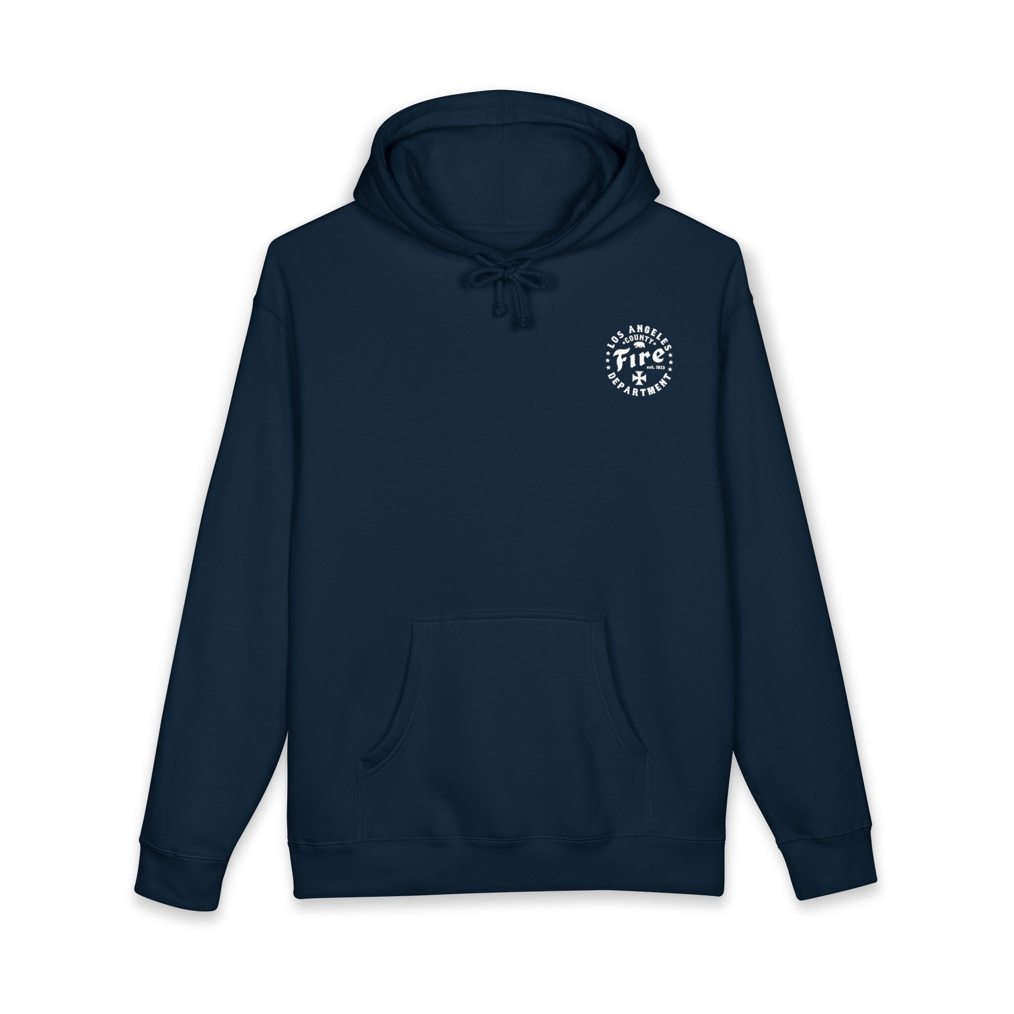 LACOFD firefighter fleece hoodie front view