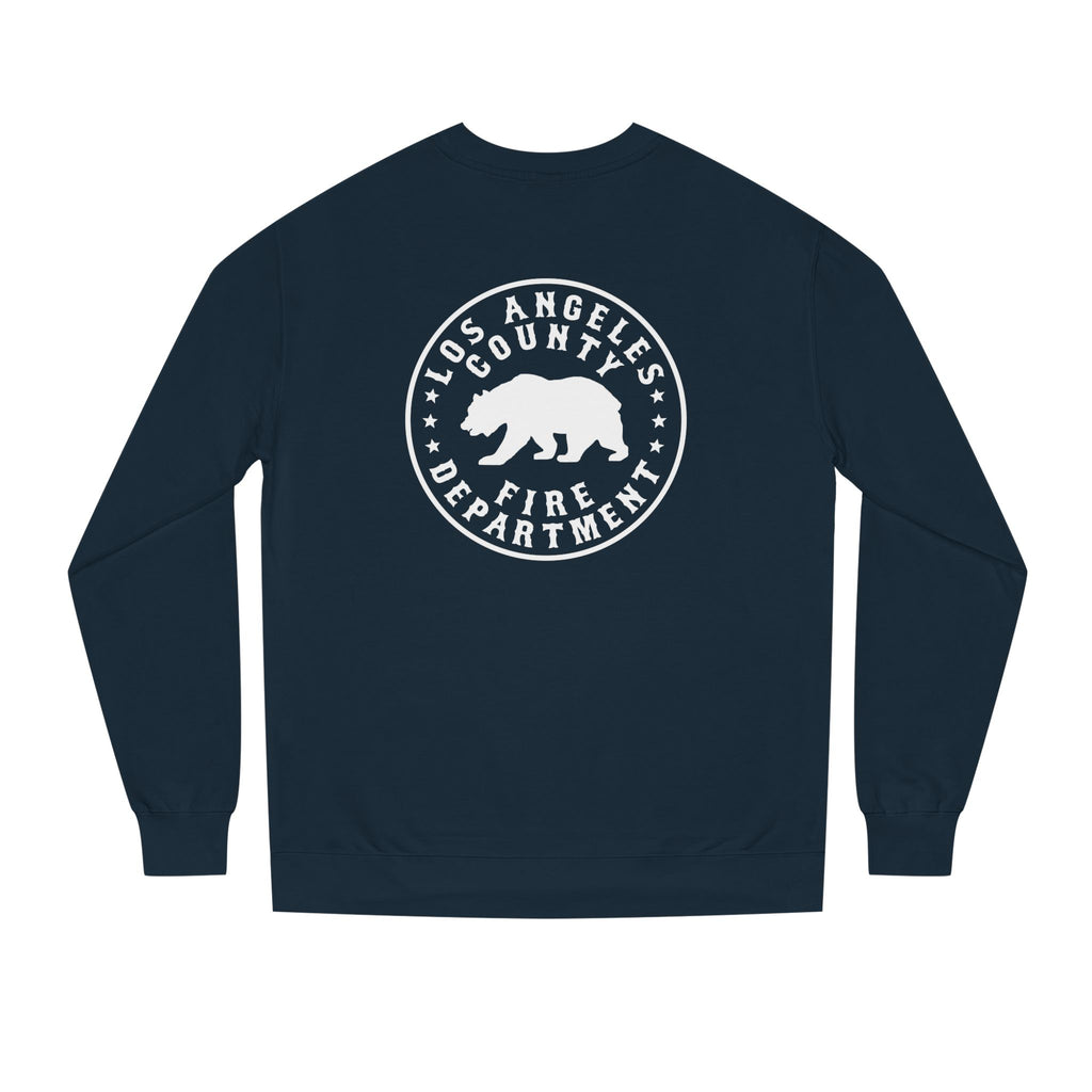 men’s firefighter crew neck fleece back logo