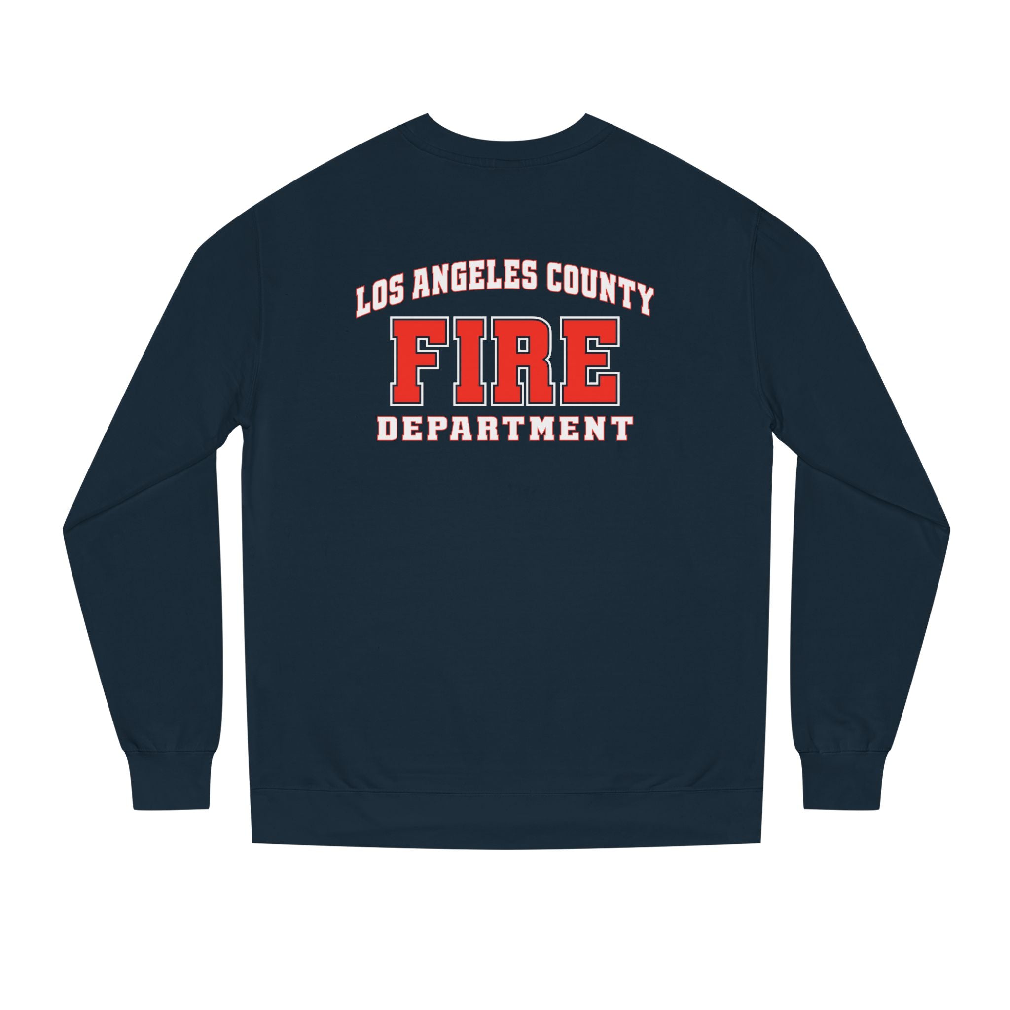 men’s firefighter crew neck fleece back logo